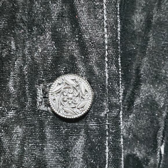 Jane Harel Velvet Jacket Vintage 90's Made in USA Black Pockets Size OS Gothic - Picture 5 of 5